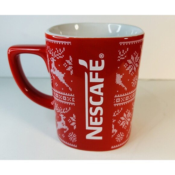 Nestle’s Red Reindeer Pattern Hot Chocolate Christmas Mug - Picture 3 of 5